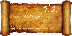Thier Sándor névjegykártya