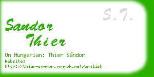 sandor thier business card