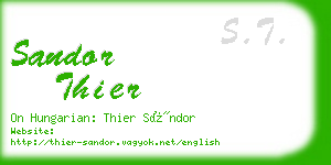 sandor thier business card